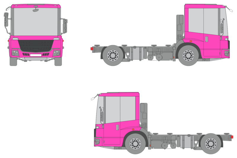 Freightliner Econic SD 2022 Short Chassis Tall Truck Template