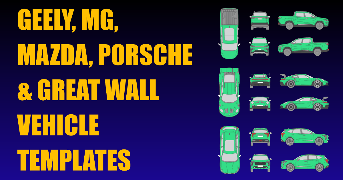Geely, MG, Mazda, Porsche and Great Wall Vehicle Templates Added Geely, MG, Mazda, Porsche and Great Wall Vehicle Templates Added