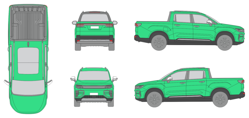 Geely Radar Horizon 2022 Quad Cab Pickup Template