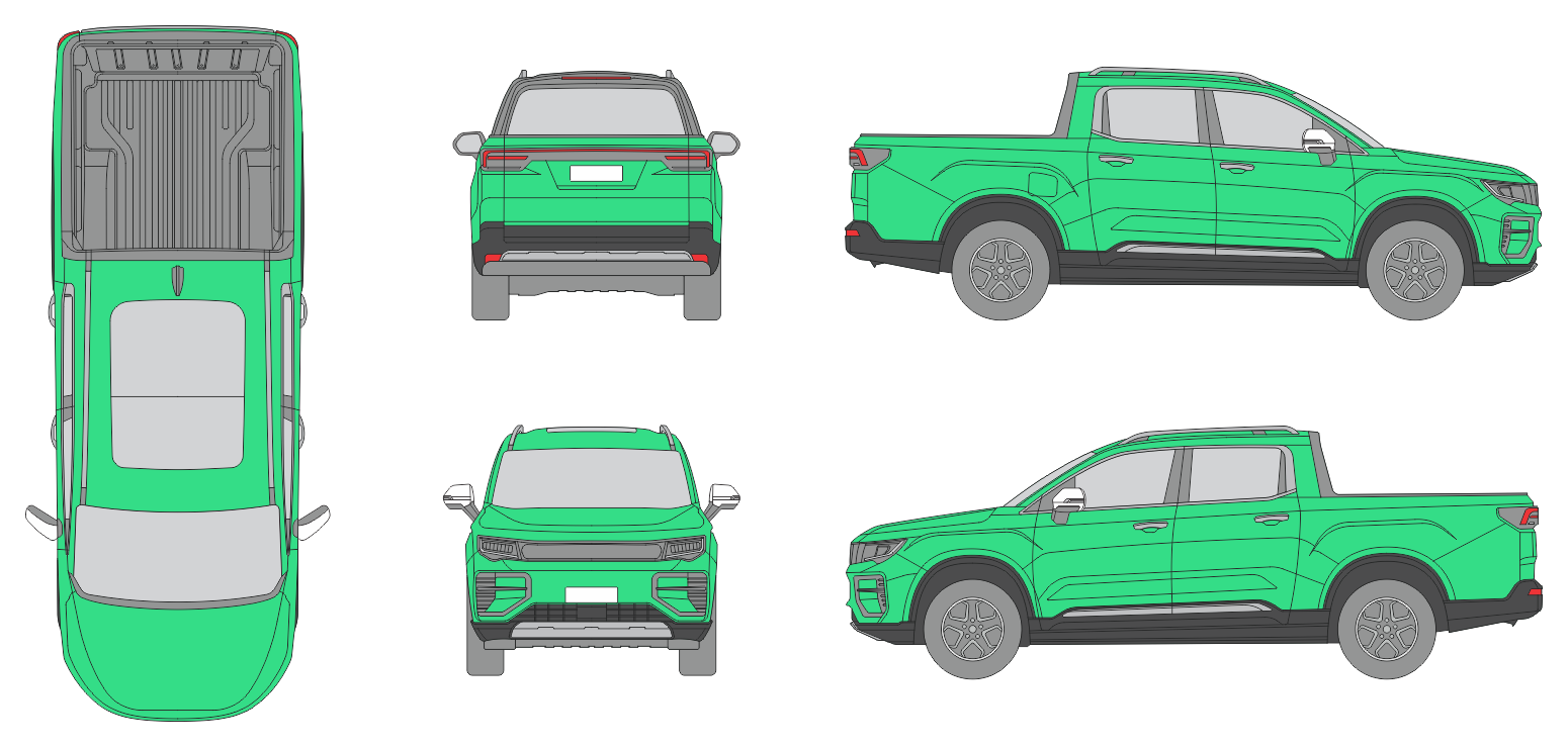 Geely Riddara 2025 Crew Cab Pickup Template Geely Riddara 2025 Crew Cab Pickup Template