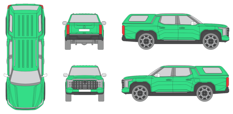 MG U9 2024 Crew Cab Pickup Template