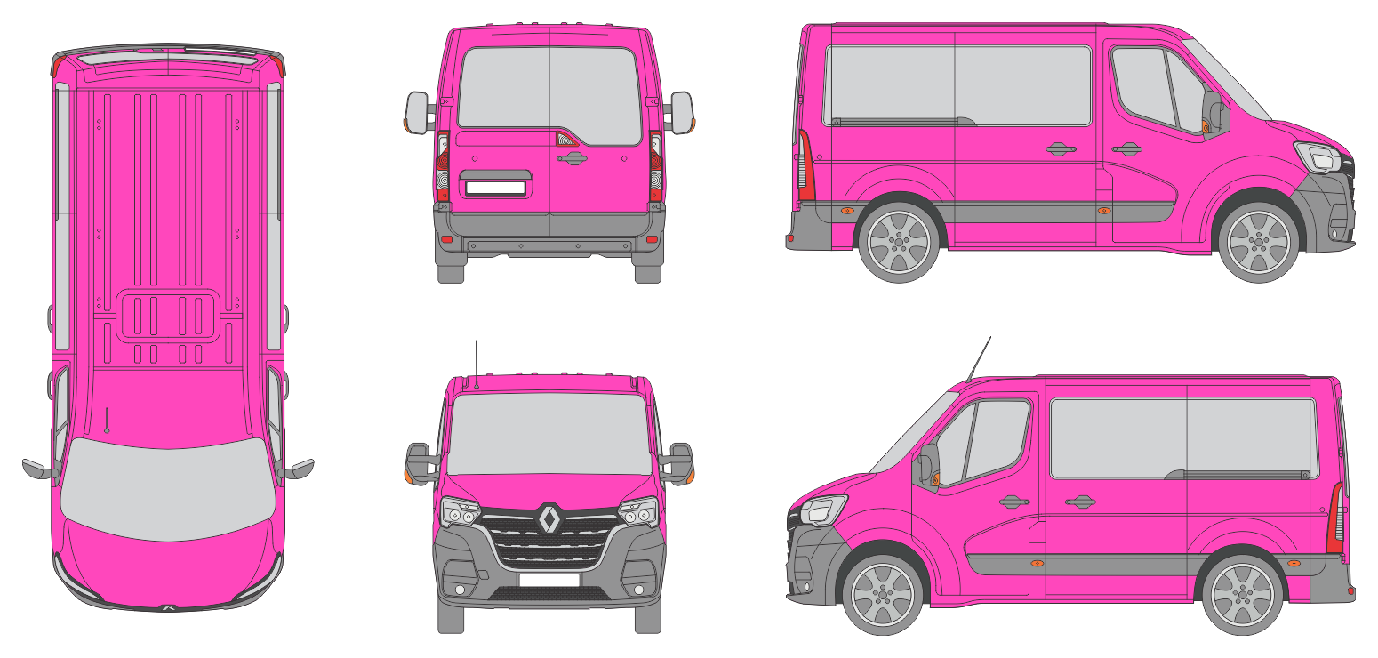 Renault Master L1 H1 2019 Van Template Renault Master L1 H1 2019 Van Template