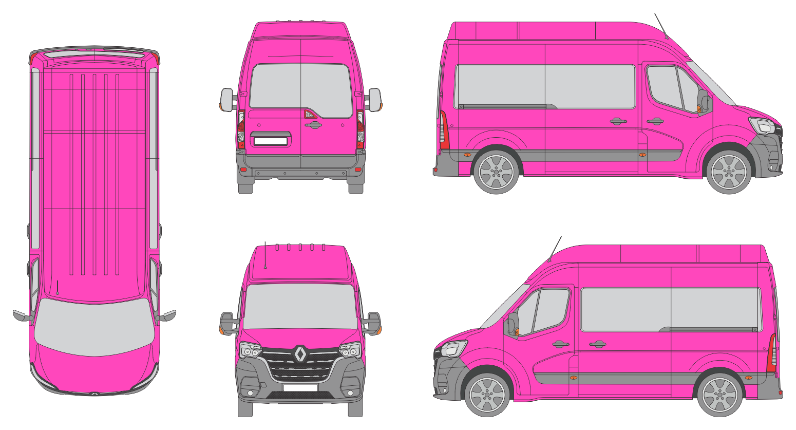 Renault Master L2 H3 2019 Van Template Renault Master L2 H3 2019 Van Template