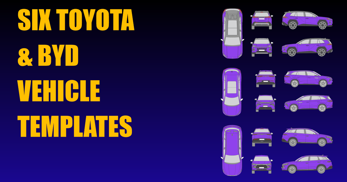 Six Toyota and Byd Vehicle Templates Added