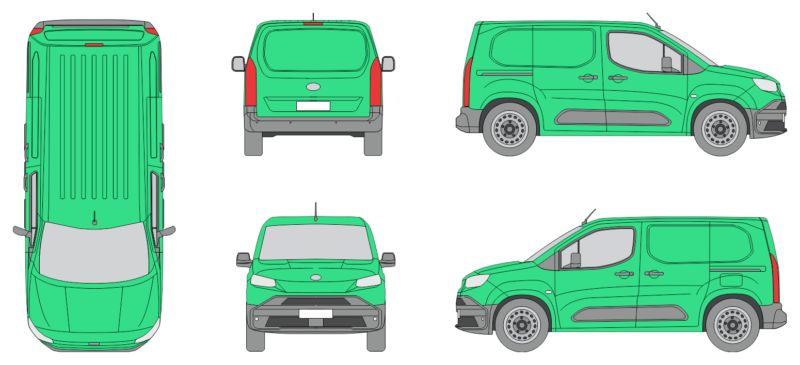 Toyota Proace City 2024 Short Liftgate Van Template