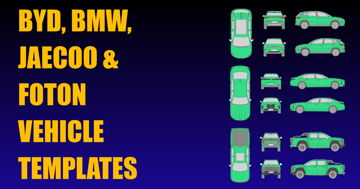 Byd, BMW, Jaecoo and Foton Vehicle Templates Added