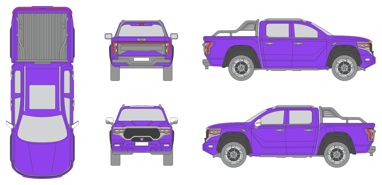 Foton Tunland V9 2025 Pickup Template Foton Tunland V9 2025 Pickup Template