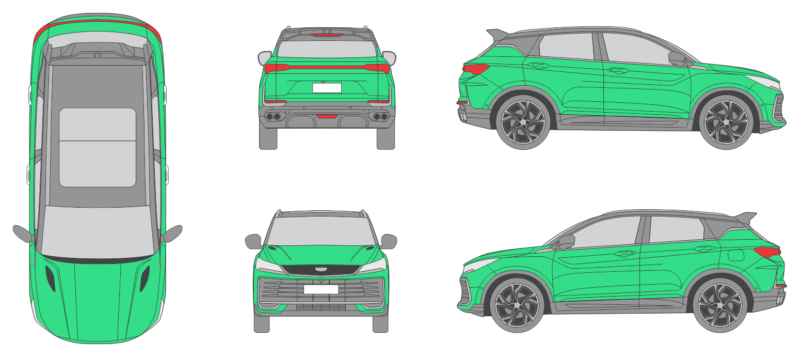 Geely Coolray 2025 SUV Template