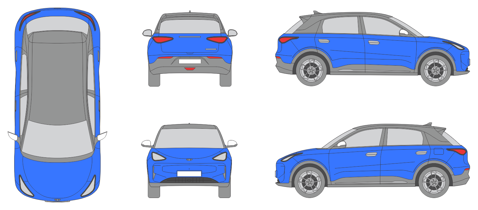 Geely EX2 2025 Car Template Geely EX2 2025 Car Template
