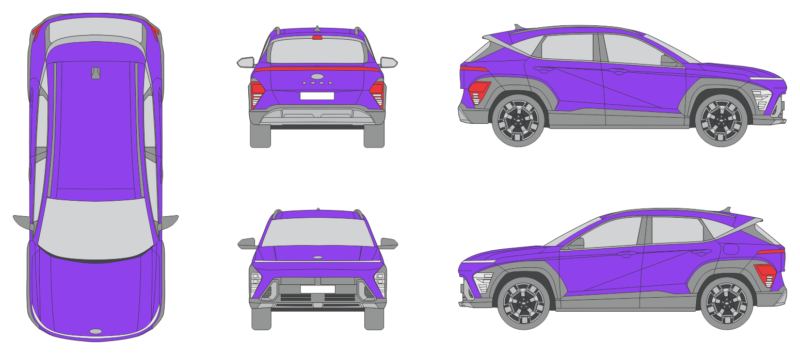 Hyundai Kona 2023 Car Template