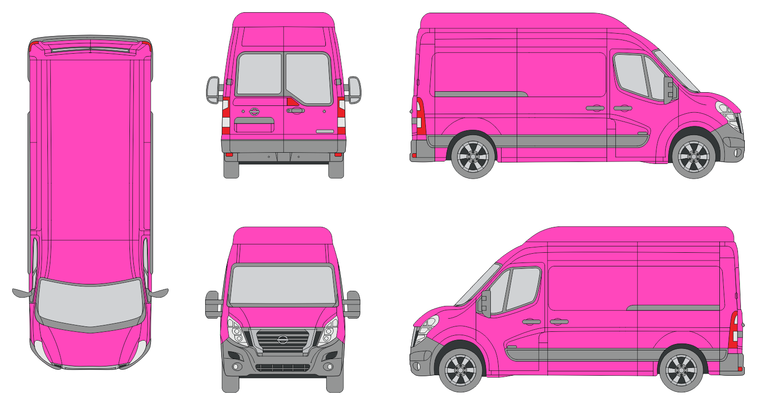 Nissan Interstar 2021 Med Long High Roof Rear Swing Doors Van Template Nissan Interstar 2021 Med Long High Roof Rear Swing Doors Van Template