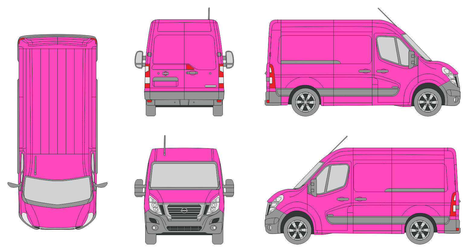 Nissan Interstar 2021 Short Med High Rear Swing Doors Van Template Nissan Interstar 2021 Short Med High Rear Swing Doors Van Template