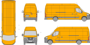 Nissan NV400 2019 Extra Long High Roof Rear Swing Doors Van Template