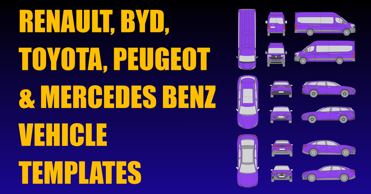 Renault, Byd, Toyota, Peugeot and Mercedes Benz Vehicle Templates Added