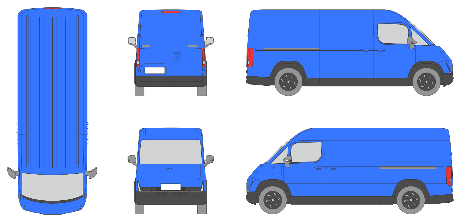 Cavan C1 2026 Long High Rear Swing Doors Van Template