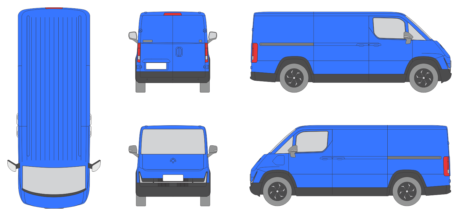 Cavan C1 2026 Short Rear Swing Doors Van Template