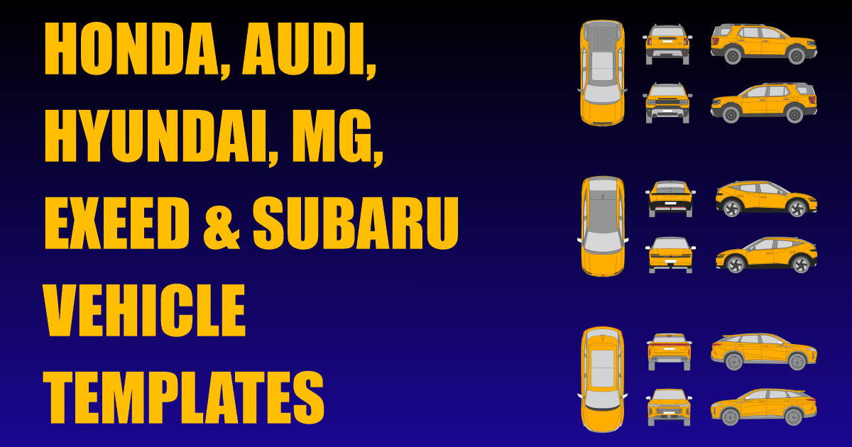 Honda, Audi, Hyundai, MG, Exeed and Subaru Vehicle Templates Added
