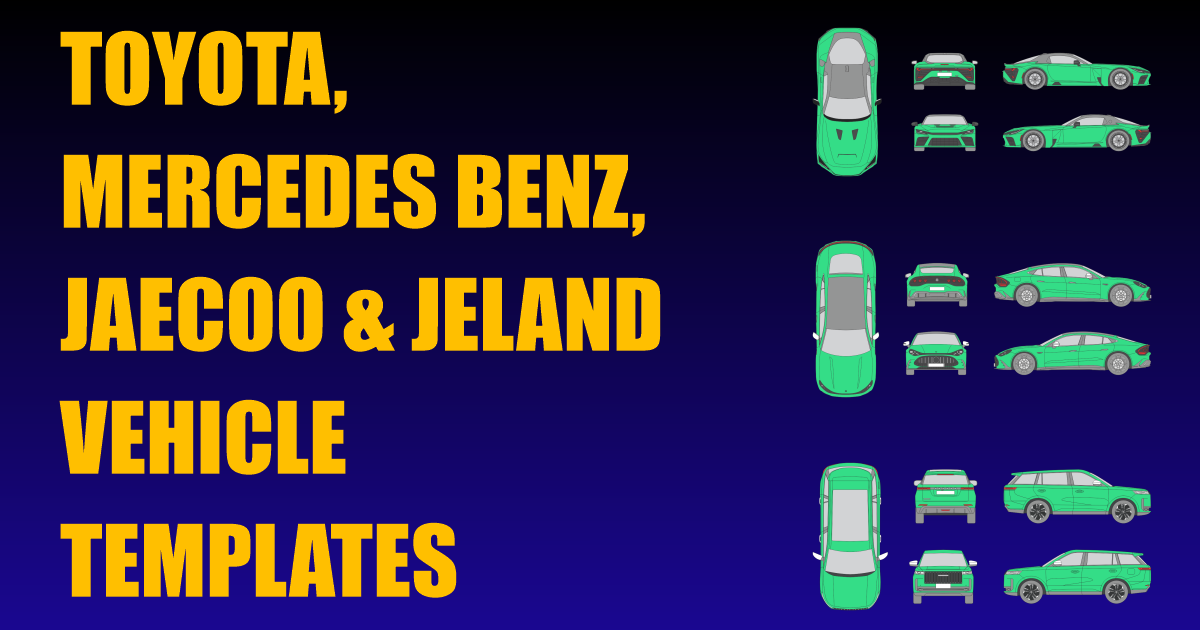 Toyota, Mercedes Benz, Jaecoo and Jeland Vehicle Templates Added