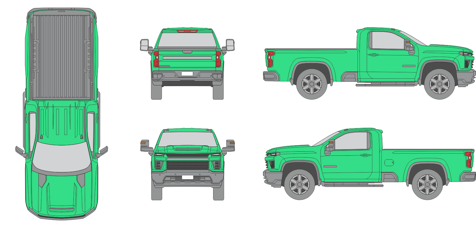 Chevrolet Silverado 2500 2020 Regular Cab Long Bed Truck Template Chevrolet Silverado 2500 2020 Regular Cab Long Bed Truck Template