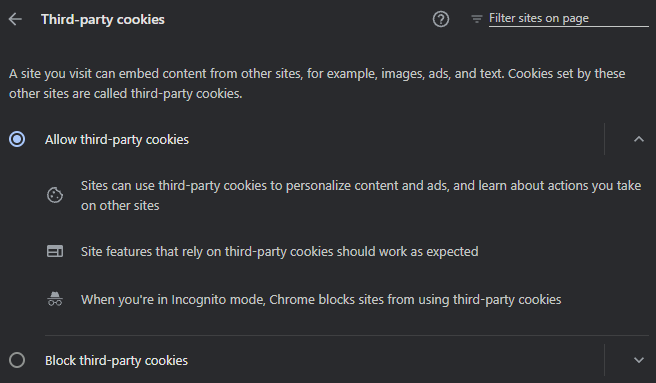 Enable Third Party Cookies Google Chrome