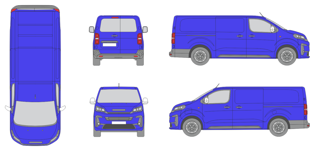 Iveco eJolly 2026 Long Rear Swing Doors Window Van Template