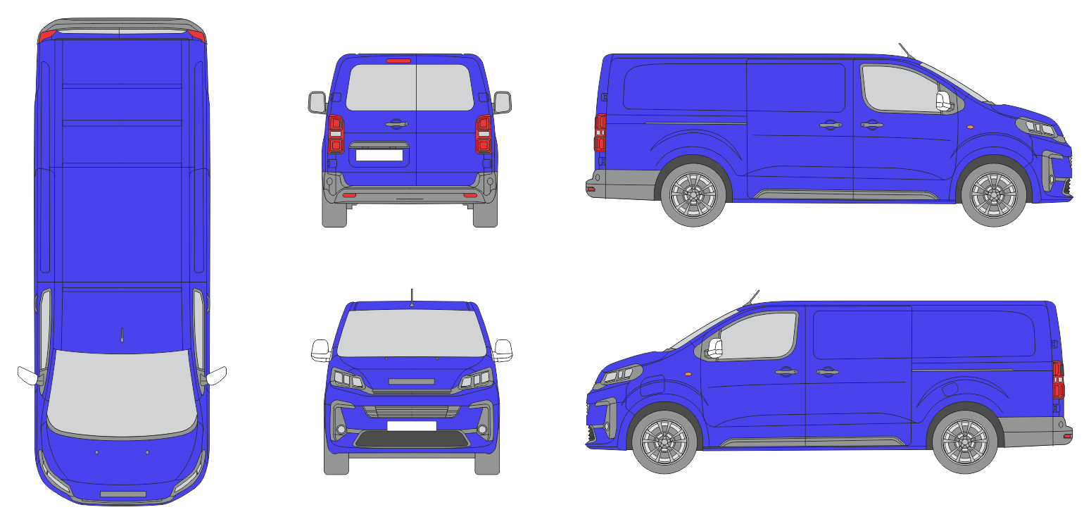 Iveco eJolly 2026 Long Rear Swing Doors Window Van Template Iveco eJolly 2026 Long Rear Swing Doors Window Van Template