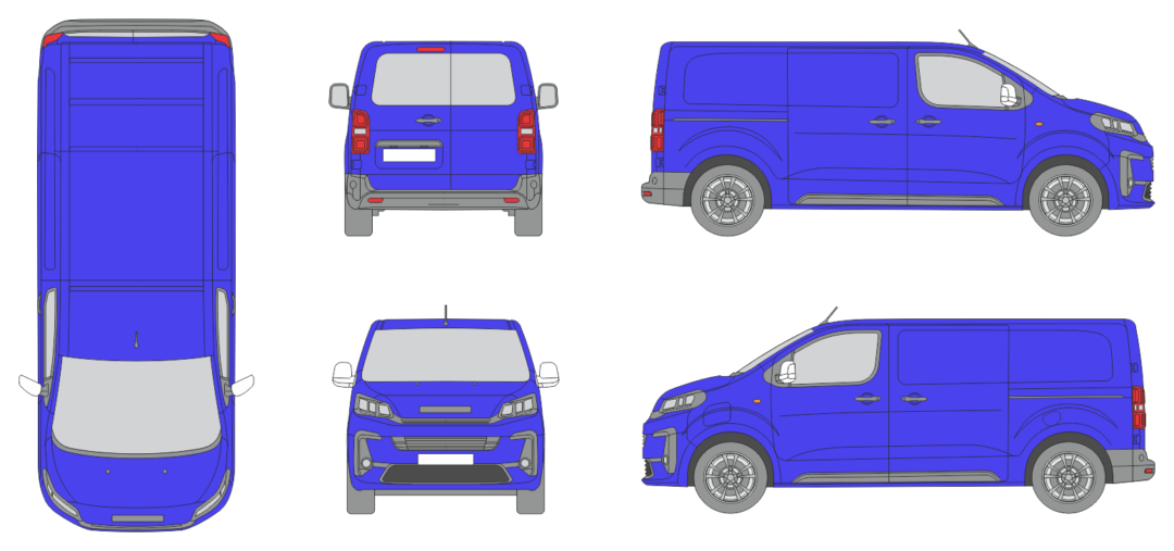 Iveco eJolly 2026 Short Rear Swing Doors Window Van Template