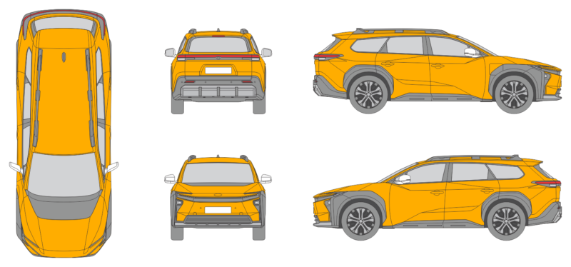 Toyota bZ4X 2025 Station Wagon Template