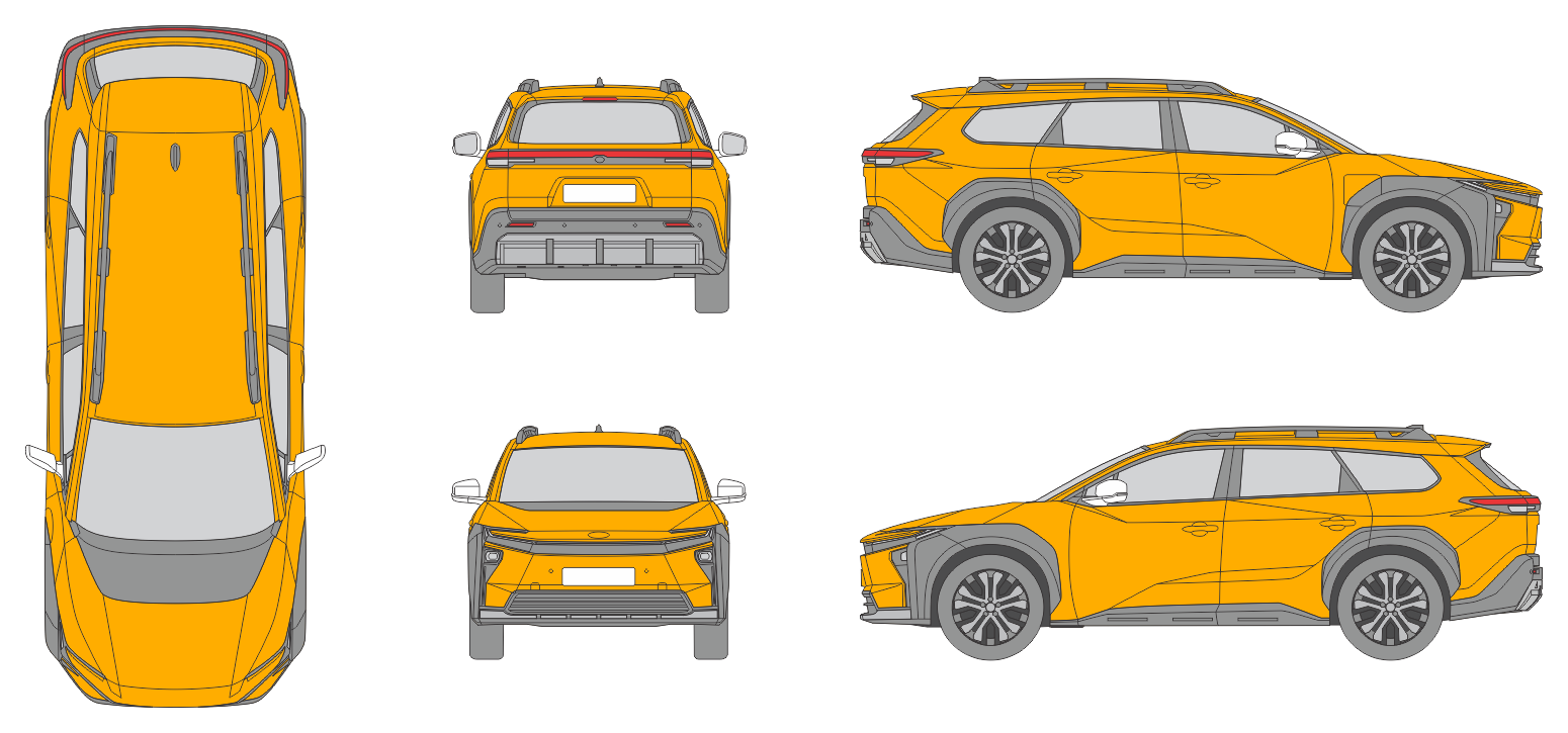 Toyota bZ4X 2025 Station Wagon Template Toyota bZ4X 2025 Station Wagon Template